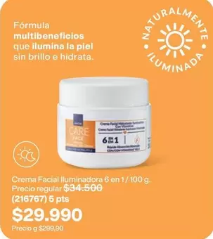 Piel - Crema Facial Iluminadora 6 en 1