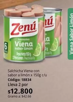Zenú - Salchicha Viena con sabor a limón