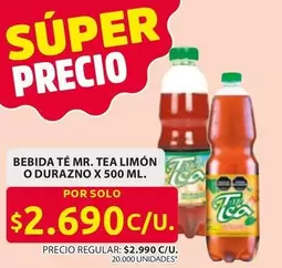 Mr Tea - BEBIDA TÉ LIMÓN O DURAZNO