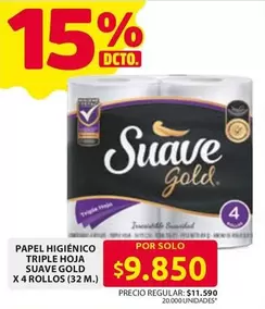Suave Gold - PAPEL HIGIÉNICO TRIPLE HOJA SUAVE GOLD