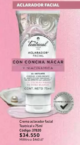 Teatrical - Crema aclarador facial