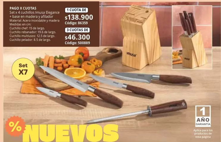 Imusa - Set X7 Cuchillos Elegance