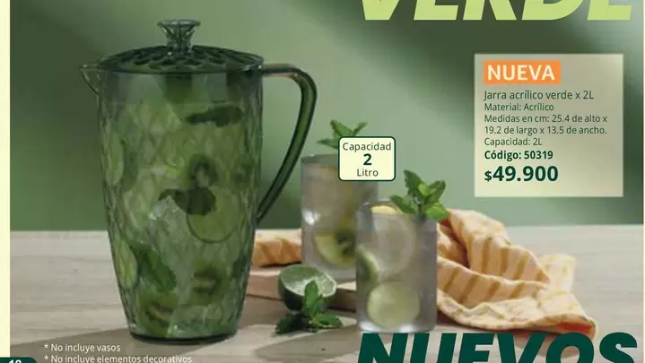 jarra acrílica verde
