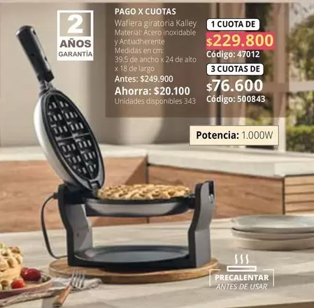 Kalley - Waffleira giratoria