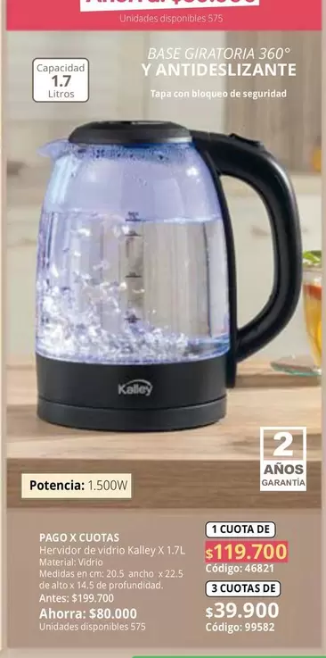 Kalley - Hervidor de agua X 1.7L