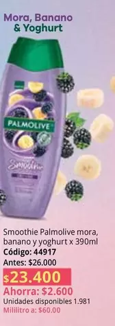 Palmolive - Smoothie  mora, banano y yoghurt x 390ml
