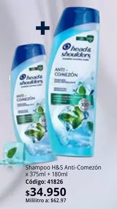 Head & Shoulders - Shampoo H&S Anti-Comezón x 375ml + 180ml