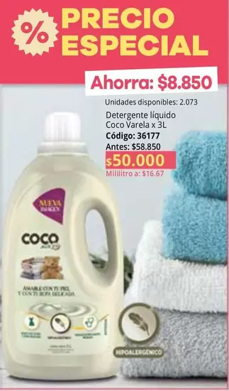 especial - Detergente líquido Coco Varela x 3L