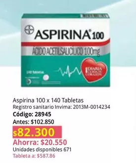 Bayer - Aspirina 100