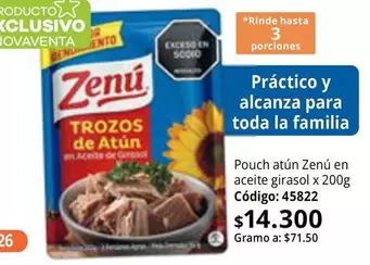 Zenú - Pouch atún en aceite girasol x 200g
