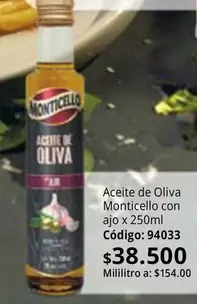 Monticello - Aceite de Oliva con ajo