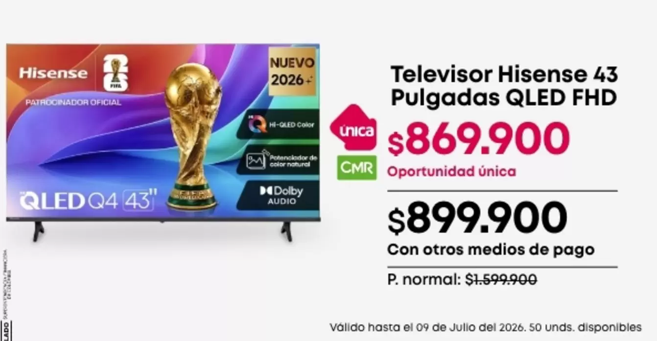 Hisense - Televisor QLED FHD 43"