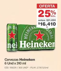 Heineken - Cervezas 6 Und x 310 ml