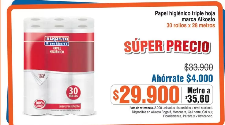 Alkosto - Papel higi
uevo triple hoja