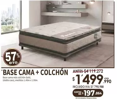Gold - BASE CAMA + COLCHÓN