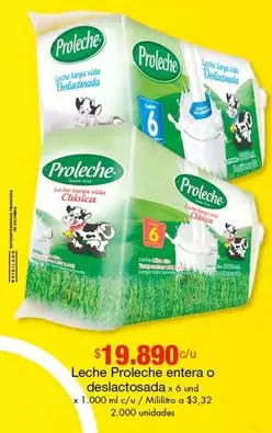 Proleche - Leche entera o deslactosada