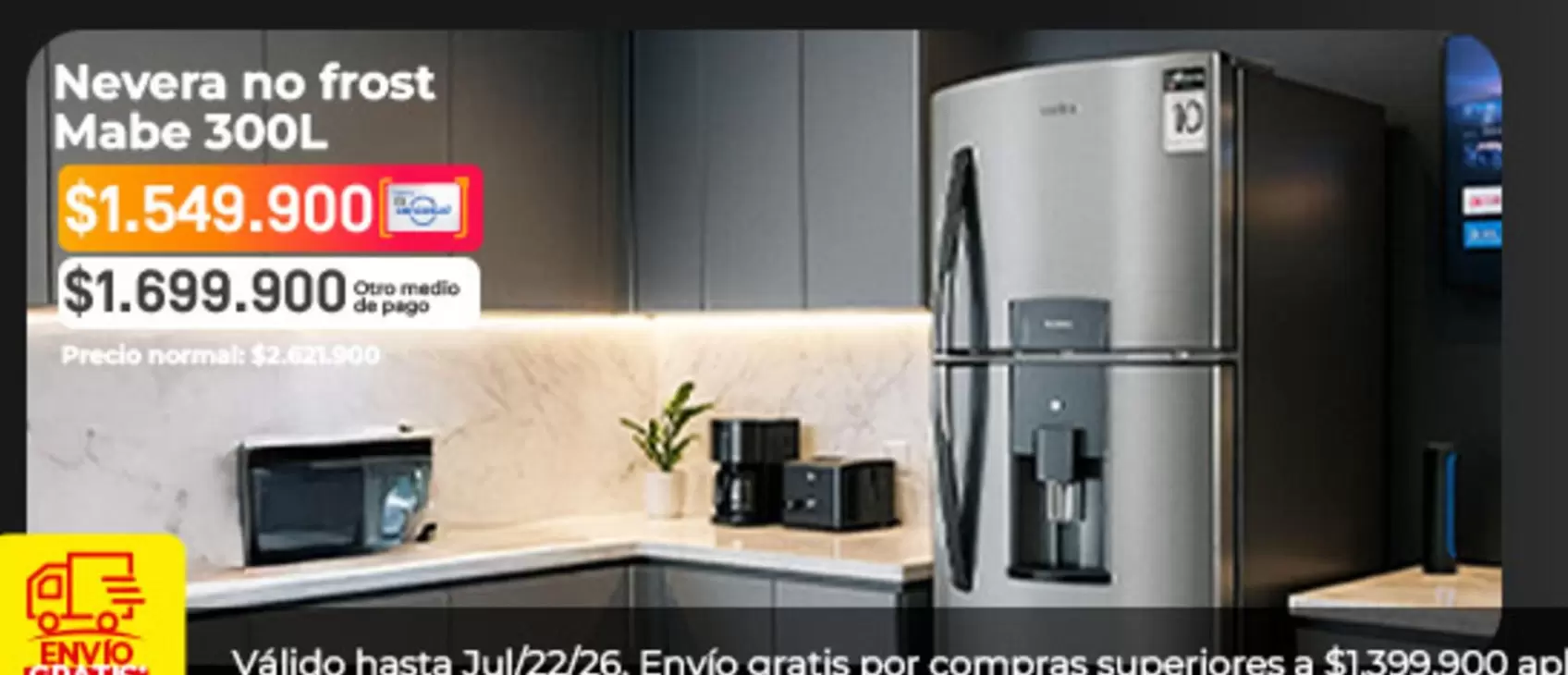 Mabe - Nevera no frost 300L