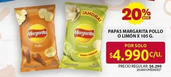 Margarita - Papas Pollo O Limón