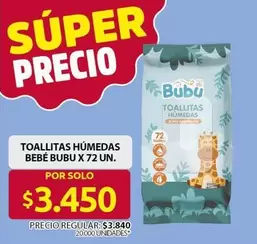 Bubu - TOALLITAS HÚMEDAS BEBÉ