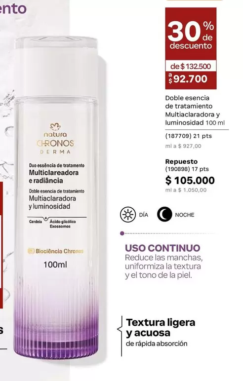 Natura - Doble esencia de tratamiento Multiaclaradora y luminosidad