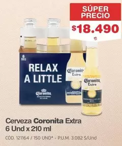 Coronita - Cerveza Extra 6 Und x 210 ml