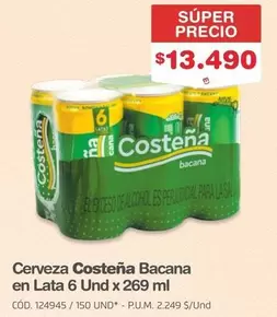 Costeña - Cerveza en Lata 6 Und x 269 ml