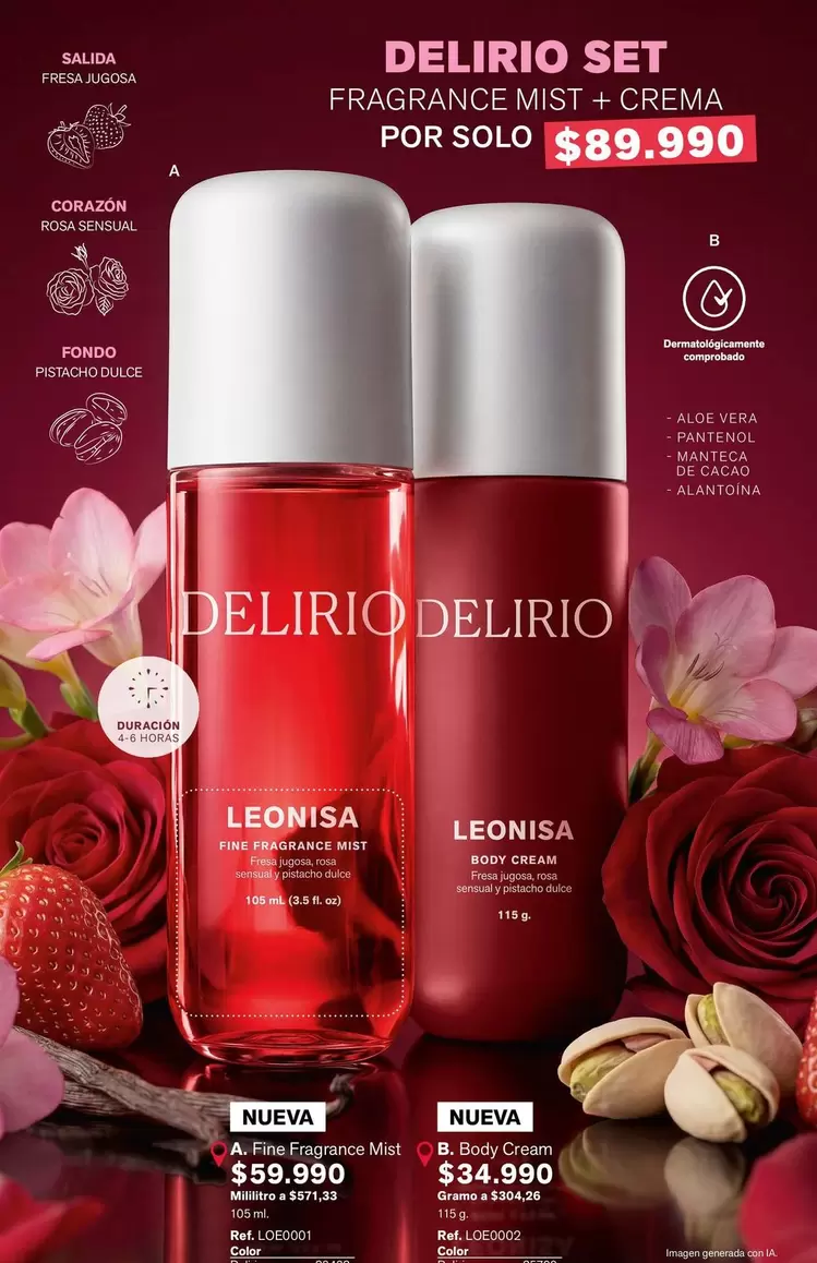Leonisa - DELIRIO SET FRAGRANCE MIST + CREMA