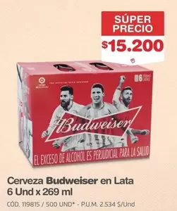 Budweiser - Cerveza en Lata