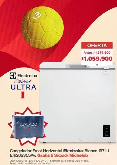 Electrolux - Congelador Horizontal Blanco 197 Lt