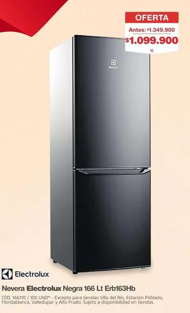 Electrolux - Nevera Negra 166 Lt Erb163Hb