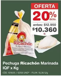 Rico - Pechuga Ricachón Marinada IQF x Kg
