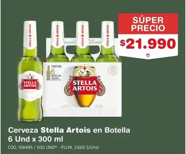 Stella Artois - Cerveza en Botella 6 Und x 300 ml