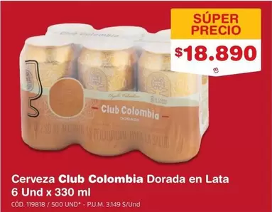 Club Colombia - Cerveza Dorada en Lata