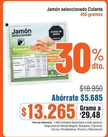Colanta - Jamón seleccionado
