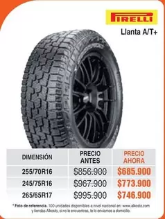 Pirelli - Llanta A/T+