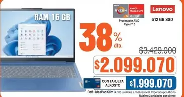 Lenovo - Notebook RAM 16 GB 512 GB SSD