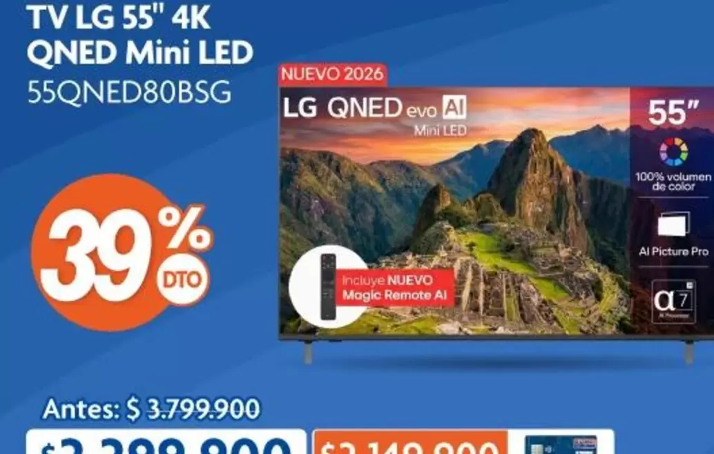 LG - TV 55" 4K QNED Mini LED 55QNED80BSG