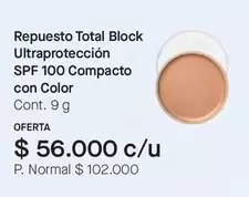 compacto - Repuesto Total Block Ultraprotección SPF 100 Compacto con Color