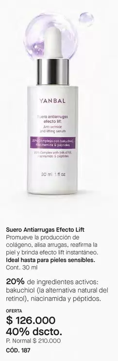 Yanbal - Suero Antiarrugas Efecto Lift