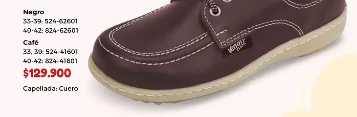 Negro 33-39 524-62601 40-42 824-62601 Café 33. 39 524-41601 40-42 824-41601