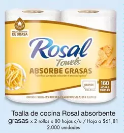 Rosal - Toalla de cocina absorbente grasas