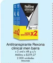 Rexona - Antitranspirante clinical men barra