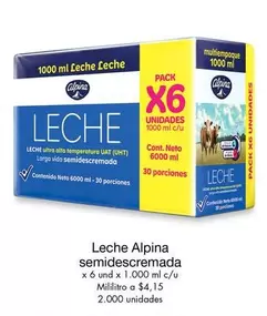 Alpina - Leche semidescremada