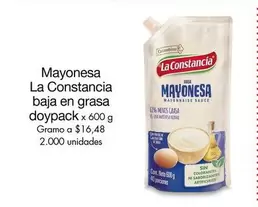 La constancia - Mayonesa baja en grasa
