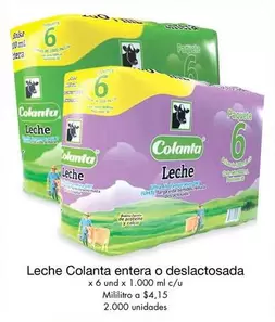 Colanta - Leche entera o deslactosada