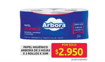 PAPEL HIGIENICO DE 3 HOJAS X 2 ROLLOS