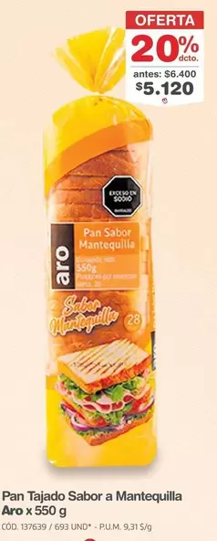 Aro - Pan Tajado Sabor a Mantecquilla