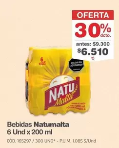 Malta - Bebidas Natumalta 6 Und x 200 ml