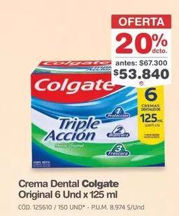 Colgate - Crema Dental Triple Acción Original 6 Unidades