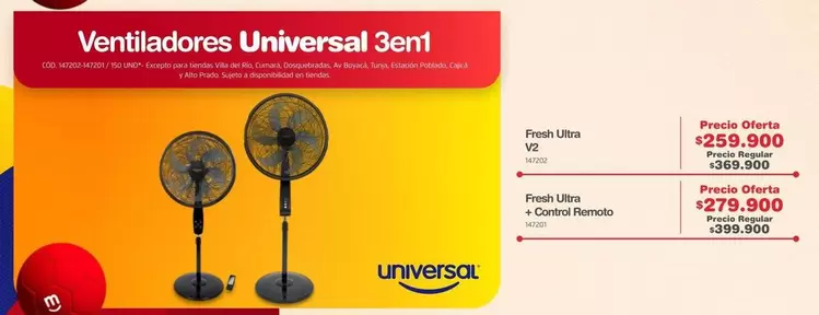 Universal - Ventiladores 3en1